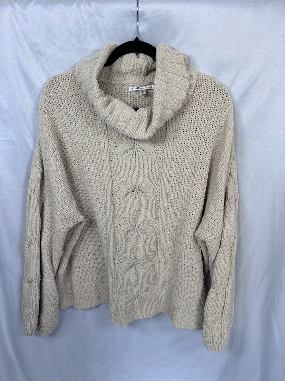 Seven7 Cream Cable Turtleneck Sweater Size XXL